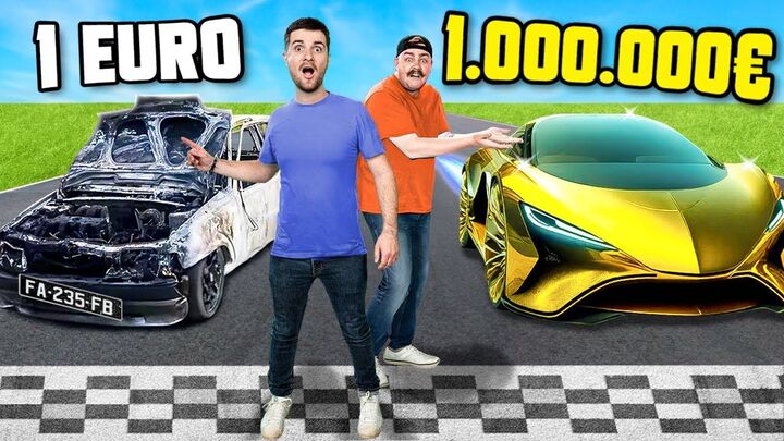 Amixem, De la voiture à 1 € à celle à 1 million. Image Powerloop.